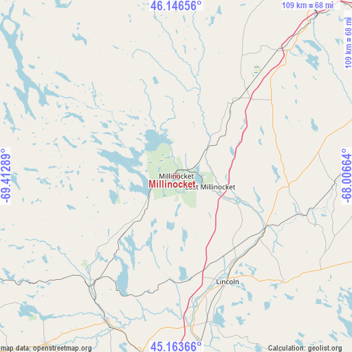 Millinocket on map