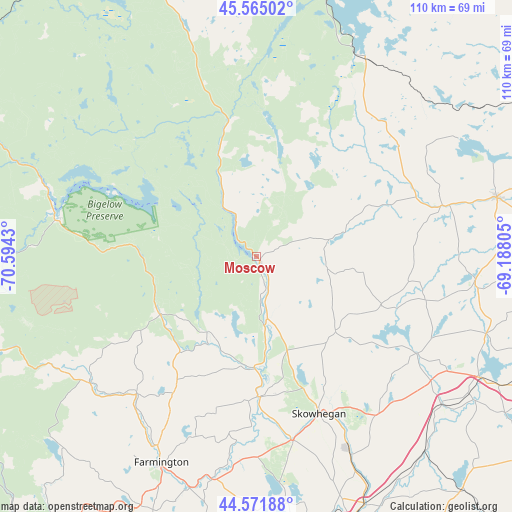 Moscow on map