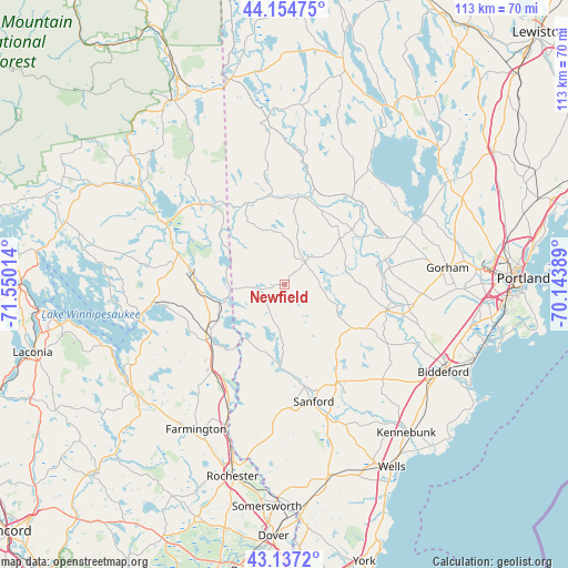 Newfield on map