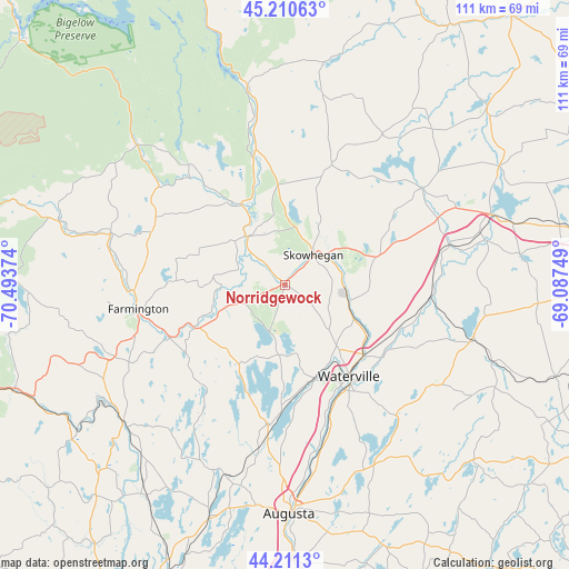 Norridgewock on map