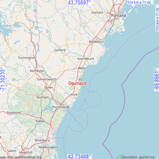 Ogunquit on map