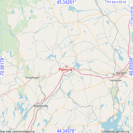 Palmyra on map