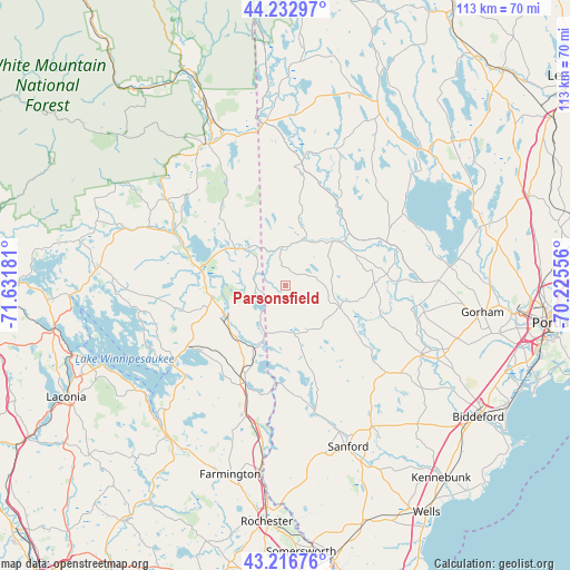 Parsonsfield on map