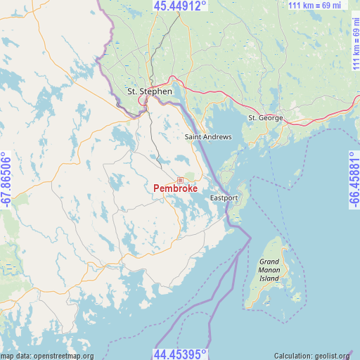 Pembroke on map