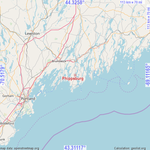 Phippsburg on map