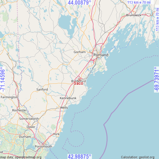 Saco on map