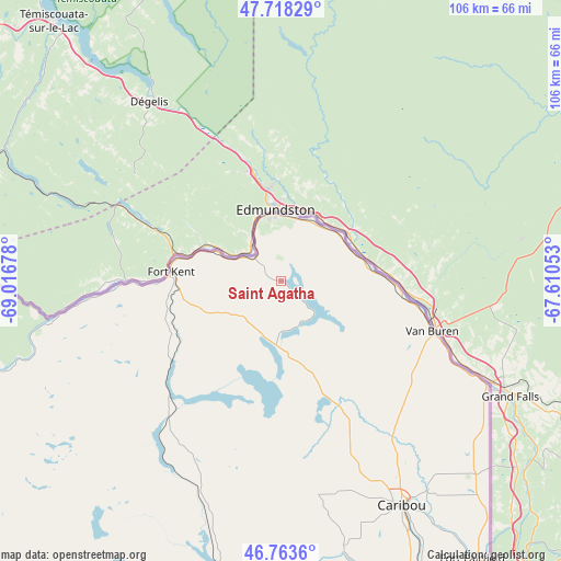 Saint Agatha on map