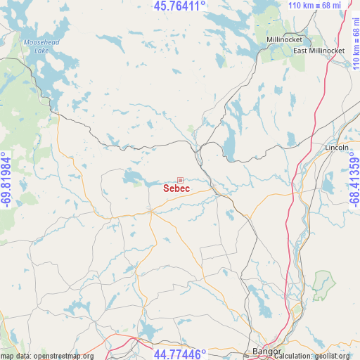 Sebec on map