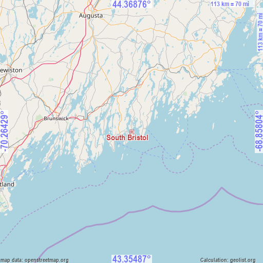 South Bristol on map