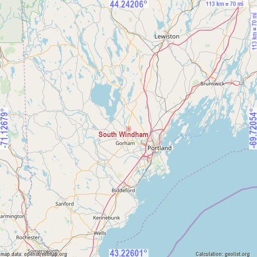 South Windham on map