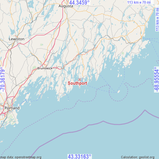 Southport on map