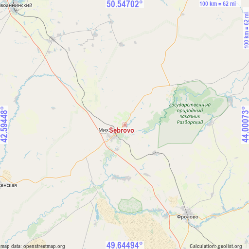 Sebrovo on map