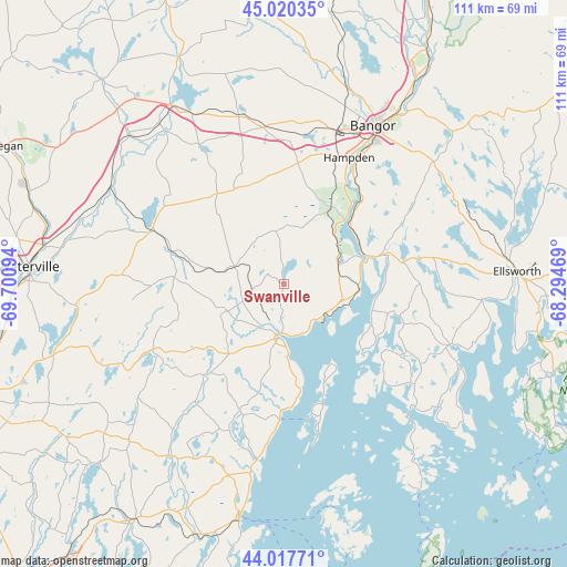 Swanville on map