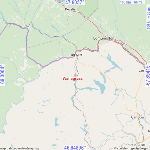 Wallagrass on map