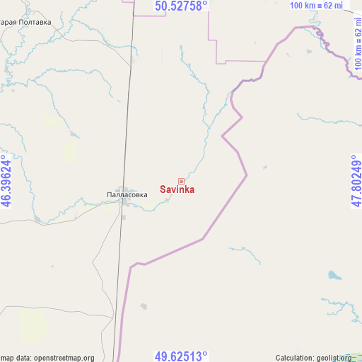 Savinka on map