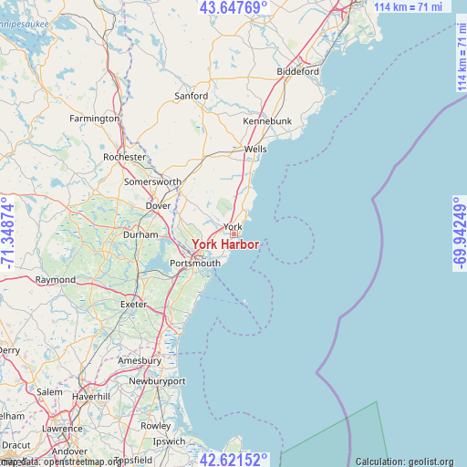 York Harbor on map