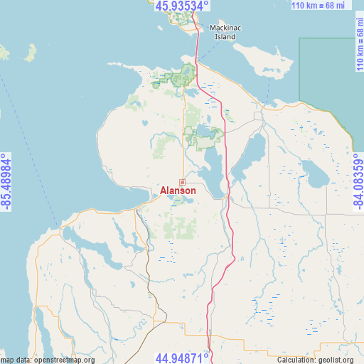 Alanson on map