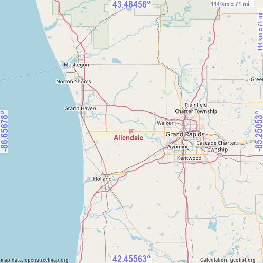 Allendale on map