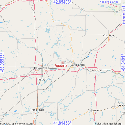 Augusta on map