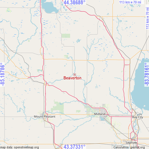 Beaverton on map