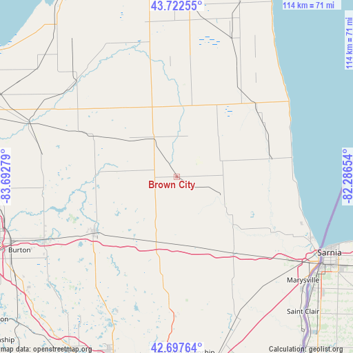 Brown City on map