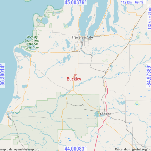 Buckley on map