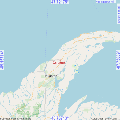 Calumet on map