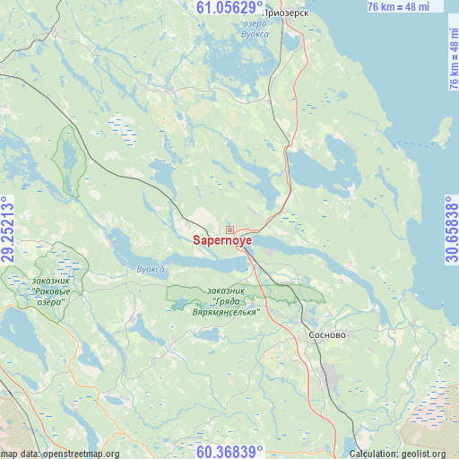 Sapernoye on map