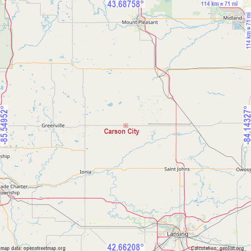 Carson City on map