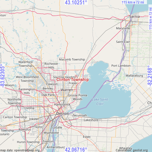 Clinton Township on map