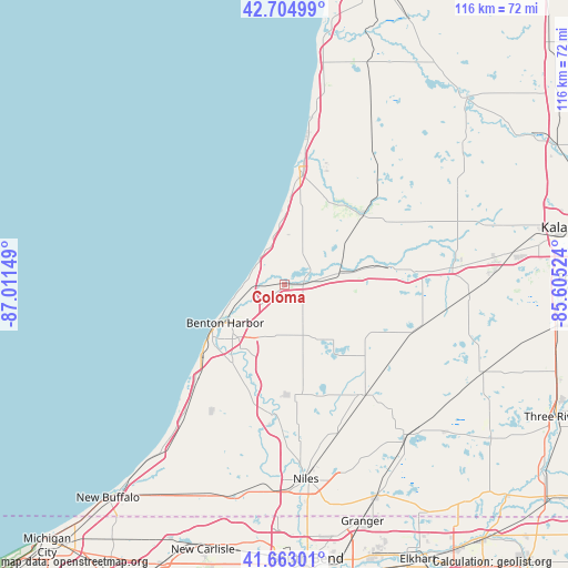 Coloma on map