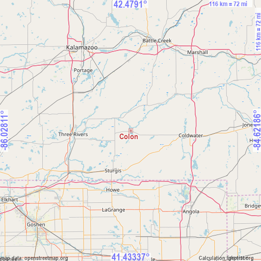 Colon on map