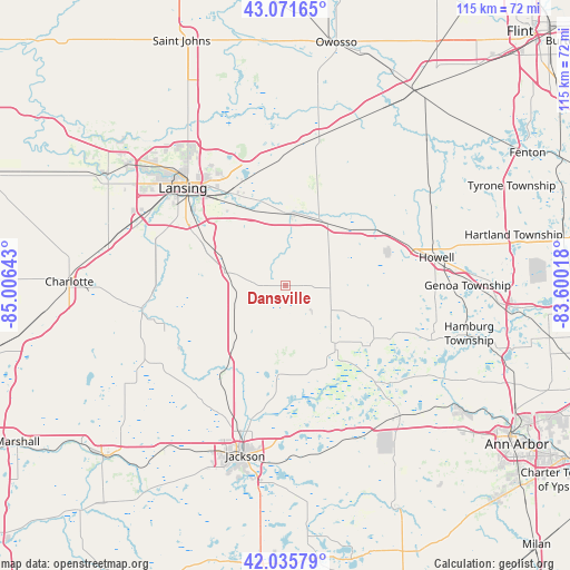 Dansville on map