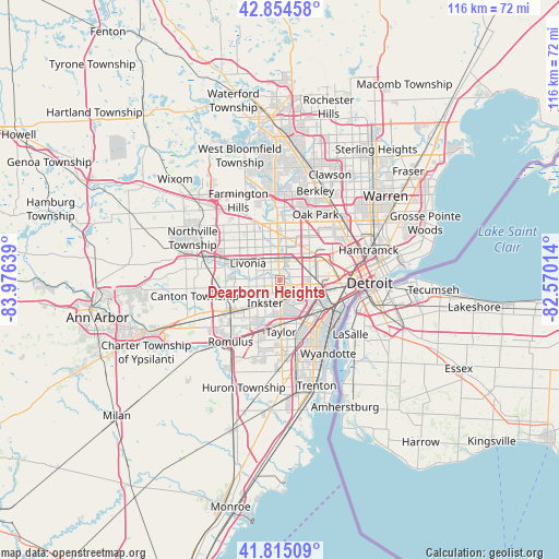 Dearborn Heights on map