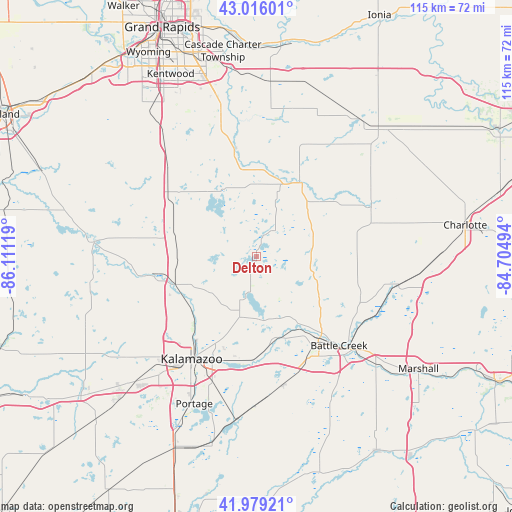 Delton on map