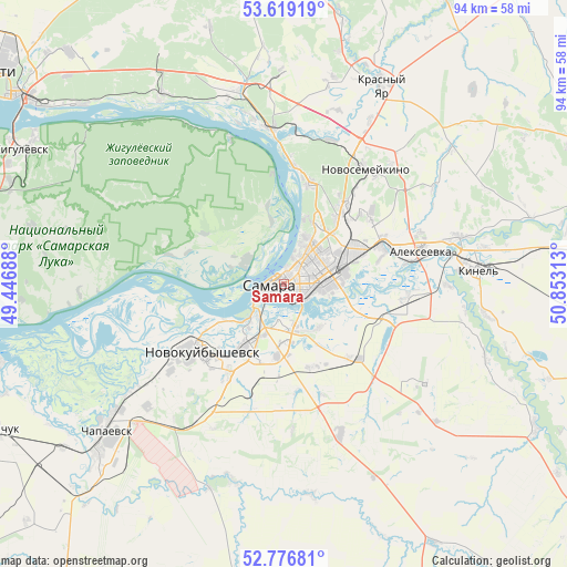 Samara on map