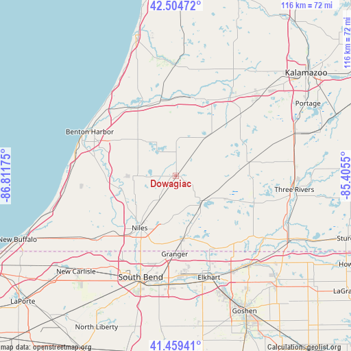 Dowagiac on map