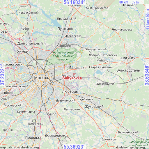 Saltykovka on map