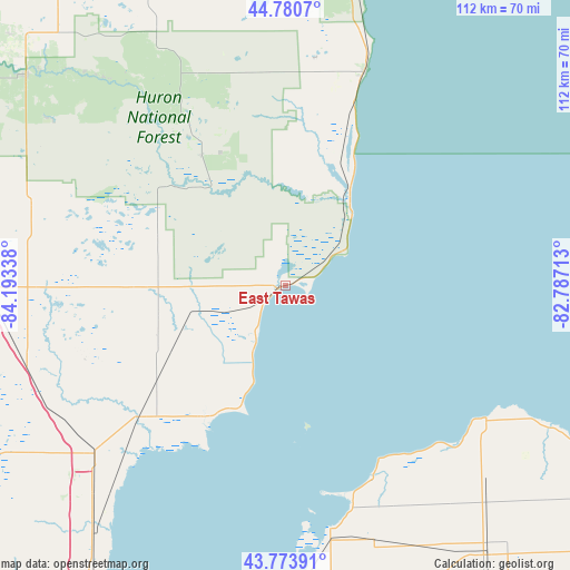 East Tawas on map