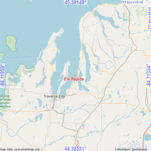 Elk Rapids on map