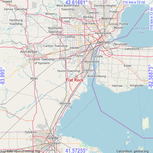 Flat Rock on map