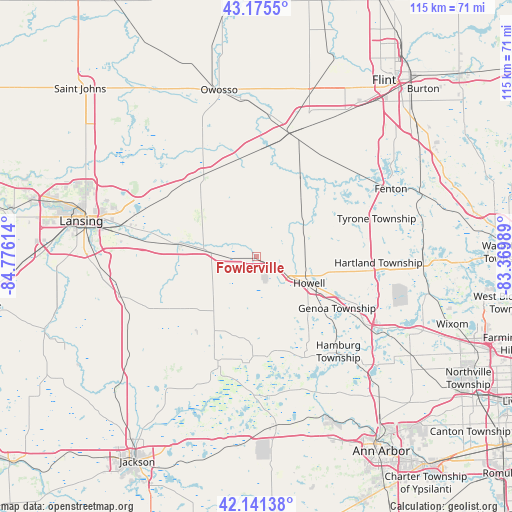 Fowlerville on map