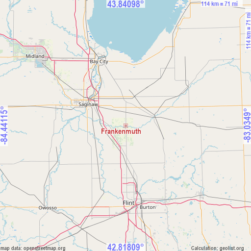 Frankenmuth on map