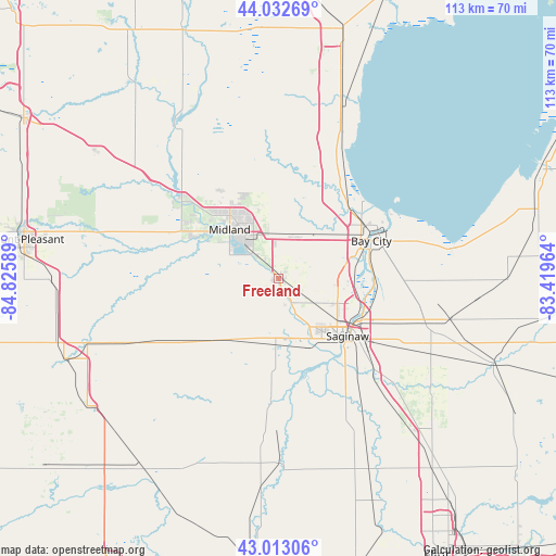 Freeland on map