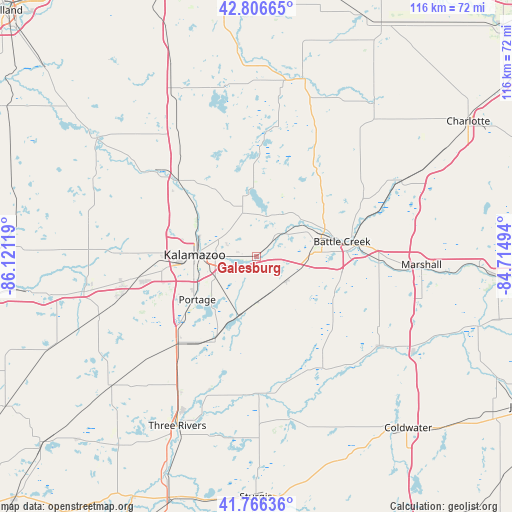 Galesburg on map