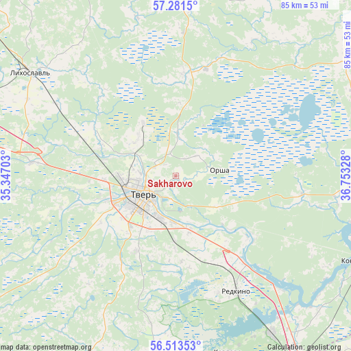 Sakharovo on map