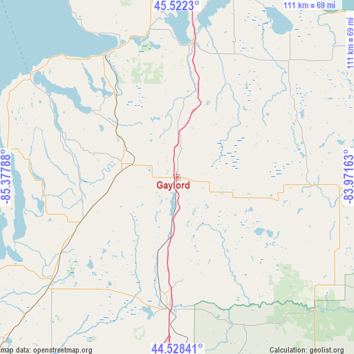 Gaylord on map