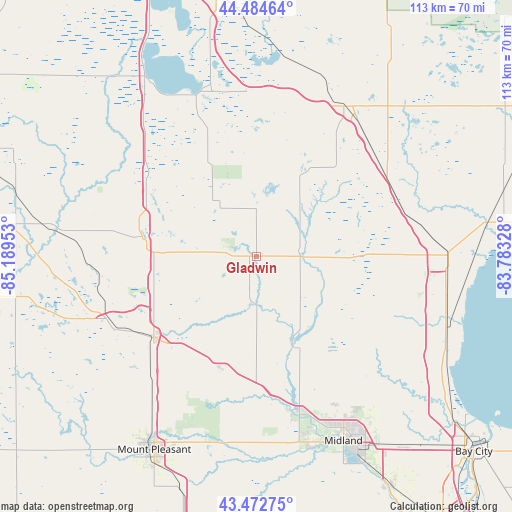 Gladwin on map