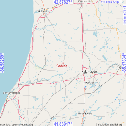 Gobles on map