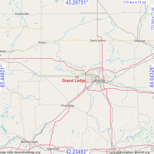 Grand Ledge on map